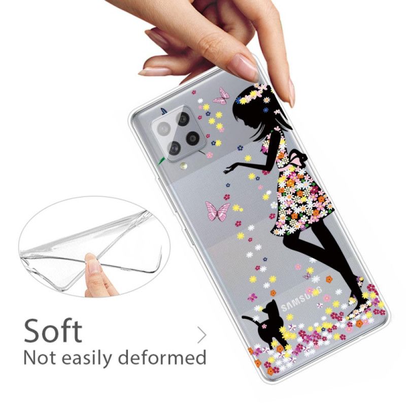 Hülle Samsung Galaxy A42 5G Handyhülle Hübscher Blütenkopf