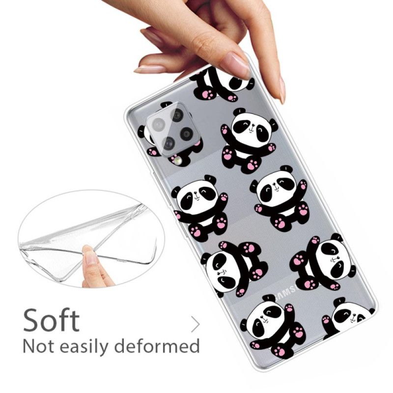 Hülle Samsung Galaxy A42 5G Handyhülle Top-Spaß-Pandas