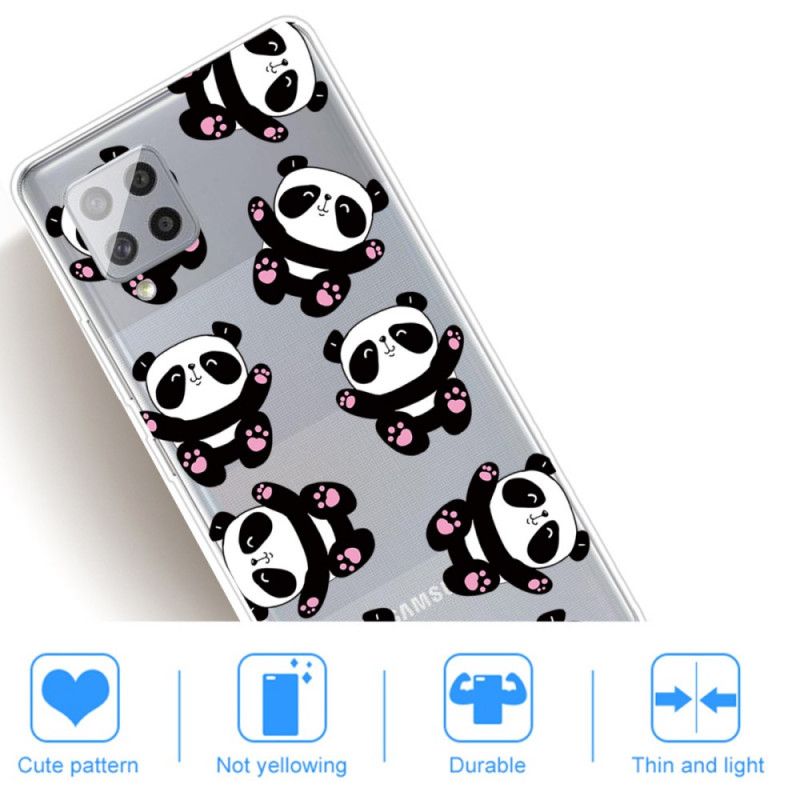 Hülle Samsung Galaxy A42 5G Handyhülle Top-Spaß-Pandas