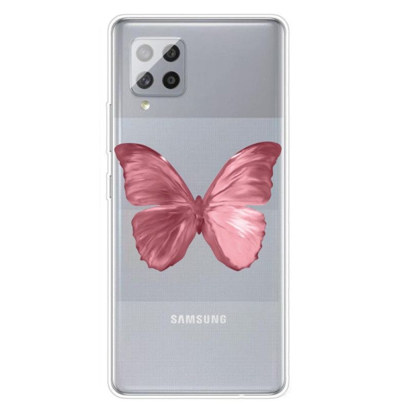 Hülle Samsung Galaxy A42 5G Pink Wilde Schmetterlinge