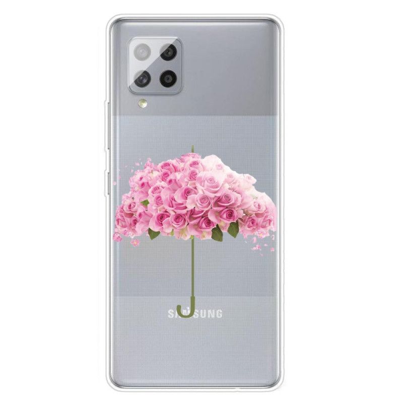 Hülle Samsung Galaxy A42 5G Regenschirm In Rosen