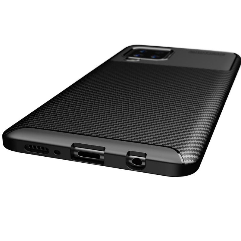 Hülle Samsung Galaxy A42 5G Schwarz Flexible Kohlefasertextur