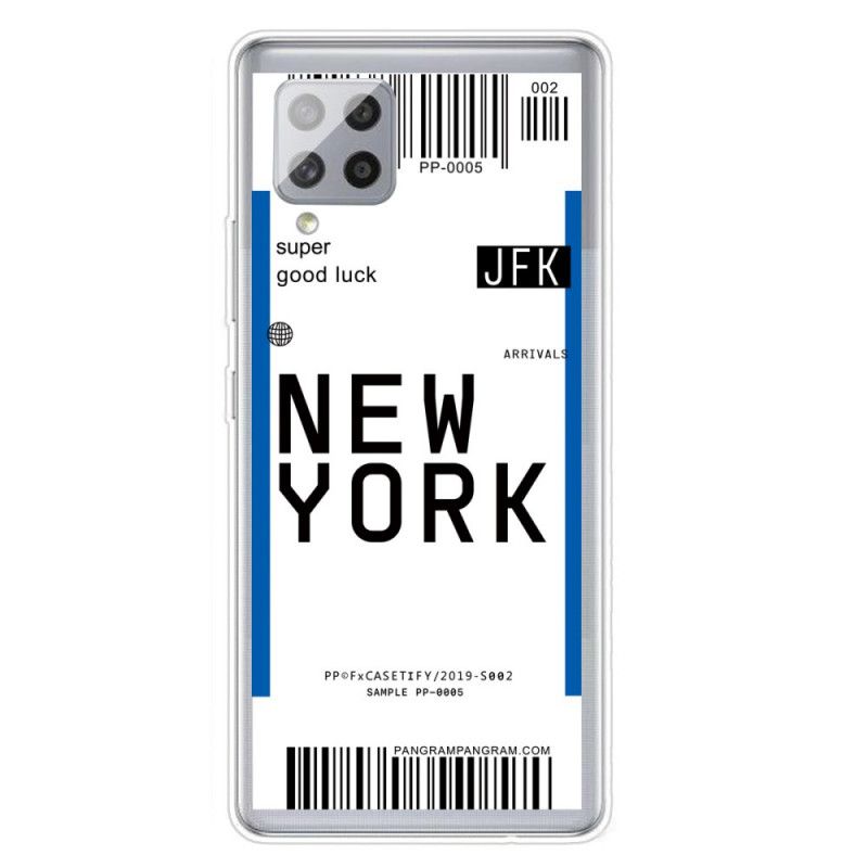 Hülle Samsung Galaxy A42 5G Schwarz Handyhülle Bordkarte Nach New York