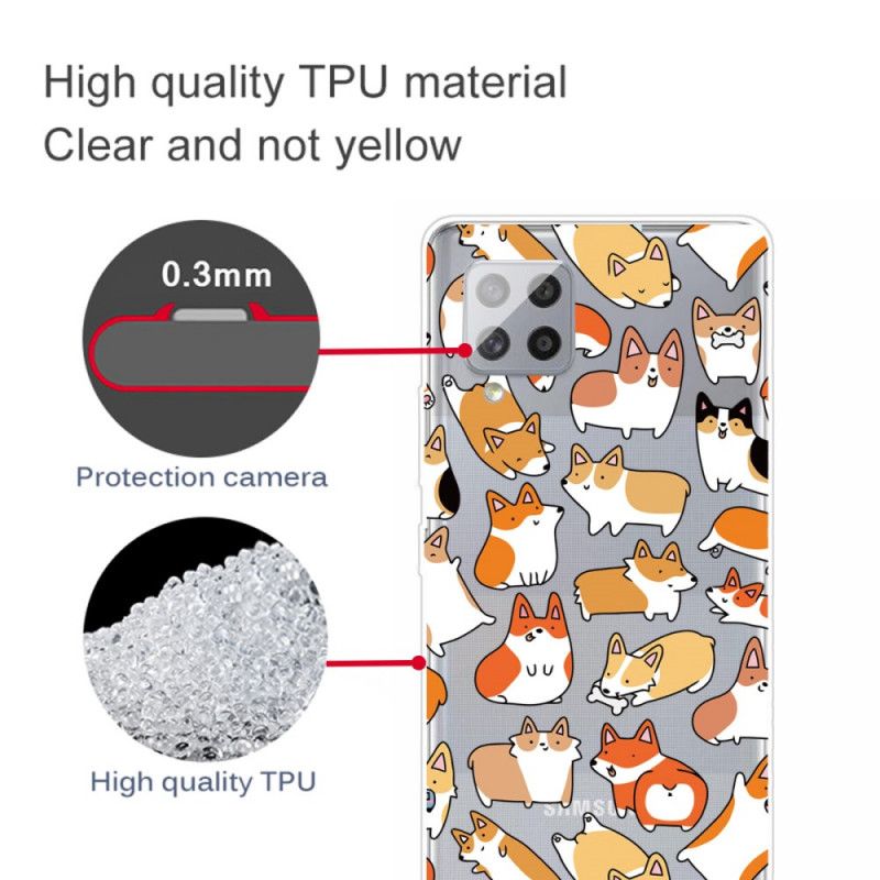Hülle Samsung Galaxy A42 5G Transparente Mehrfachhunde