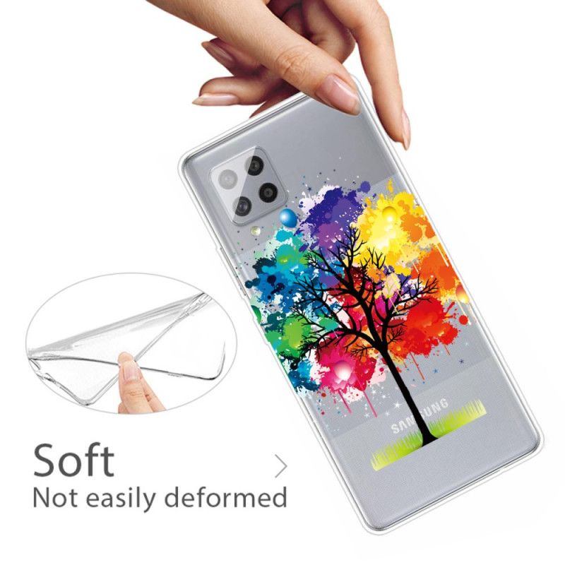 Hülle Samsung Galaxy A42 5G Transparenter Aquarellbaum