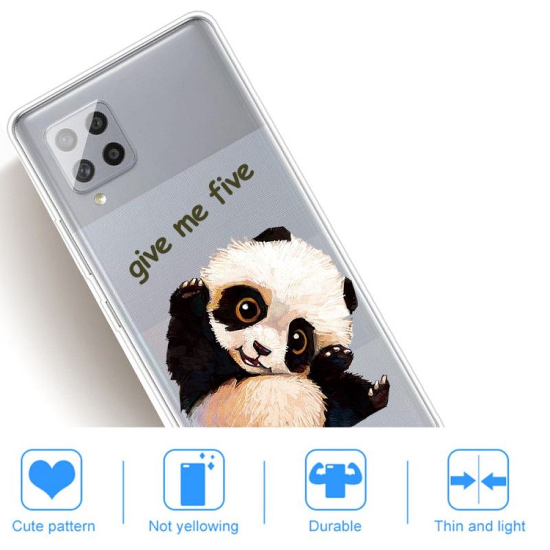 Hülle Samsung Galaxy A42 5G Transparenter Panda. Gib Mir Fünf