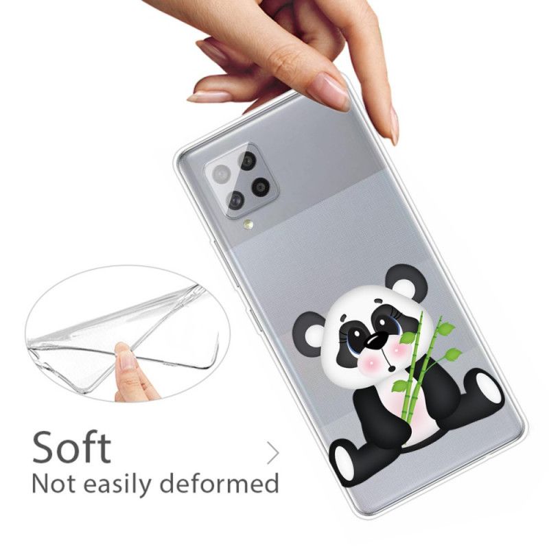 Hülle Samsung Galaxy A42 5G Transparenter Trauriger Panda