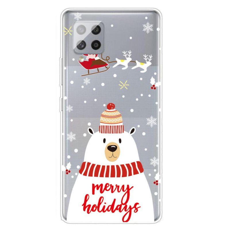 Hülle Samsung Galaxy A42 5G Weiß Weihnachtsschneemann