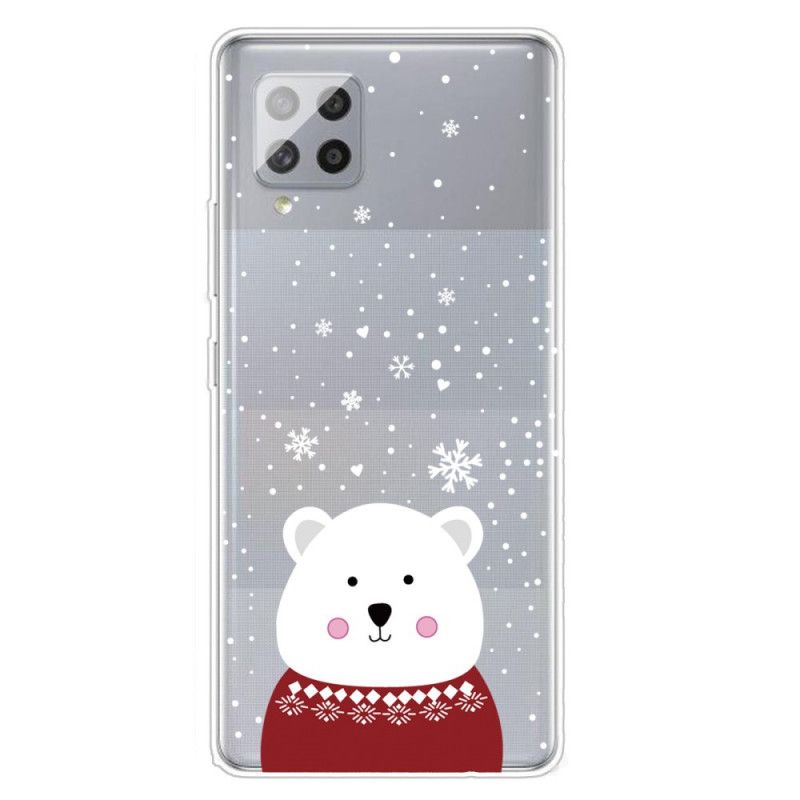 Hülle Samsung Galaxy A42 5G Weiß Weihnachtsschneemann