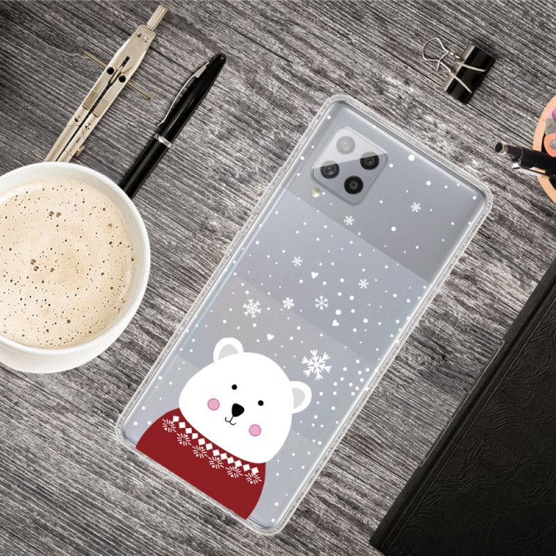 Hülle Samsung Galaxy A42 5G Weiß Weihnachtsschneemann