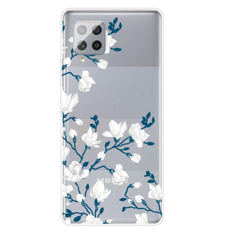 Hülle Samsung Galaxy A42 5G Weiße Blüten