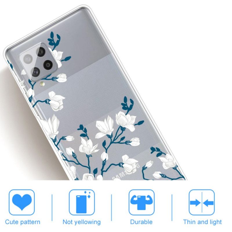 Hülle Samsung Galaxy A42 5G Weiße Blüten