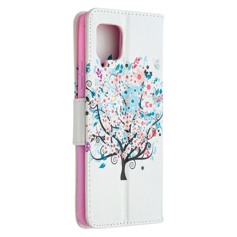 Lederhüllen Für Samsung Galaxy A42 5G Blühender Baum
