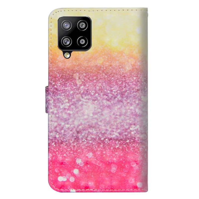 Lederhüllen Für Samsung Galaxy A42 5G Gradient Magenta Glitter
