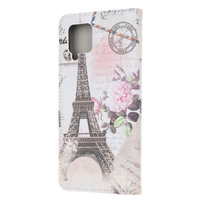 Lederhüllen Für Samsung Galaxy A42 5G Retro-Eiffelturm