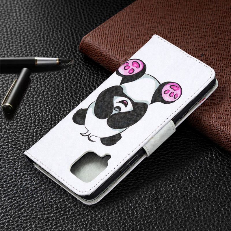 Lederhüllen Samsung Galaxy A42 5G Handyhülle Lustiger Panda
