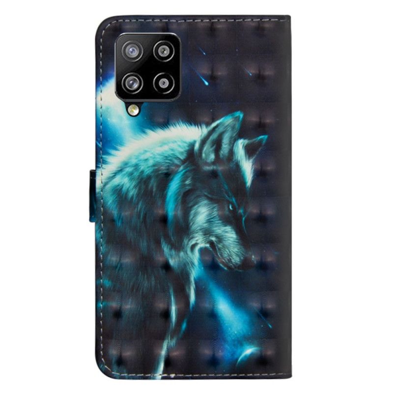 Lederhüllen Samsung Galaxy A42 5G Handyhülle Majestätischer Wolf