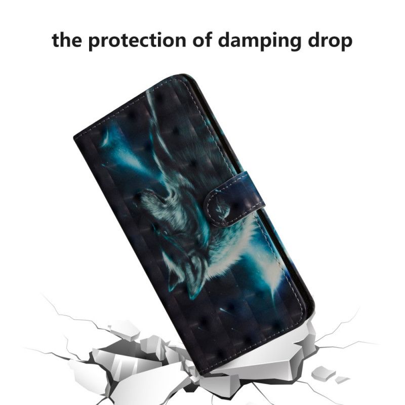 Lederhüllen Samsung Galaxy A42 5G Handyhülle Majestätischer Wolf