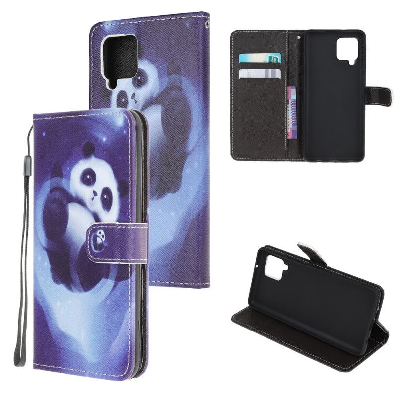 Lederhüllen Samsung Galaxy A42 5G Panda-Raum Mit Tanga