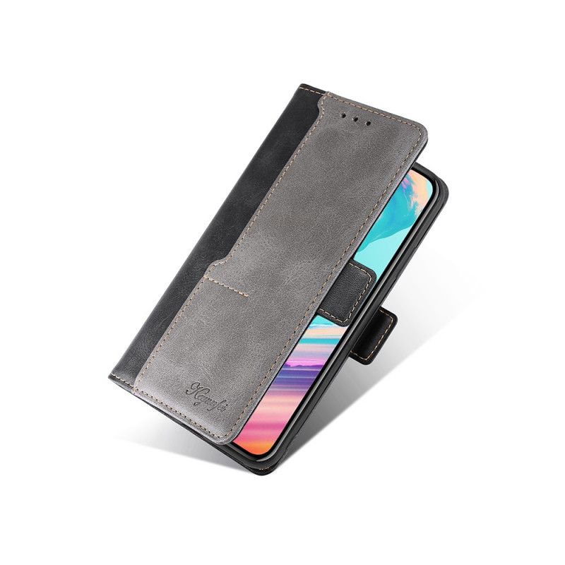 Lederhüllen Samsung Galaxy A42 5G Schwarz Handyhülle Zweifarbiges Kunstleder