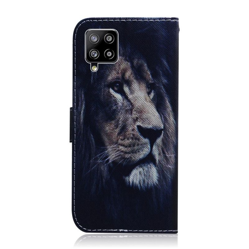 Lederhüllen Samsung Galaxy A42 5G Träumender Löwe