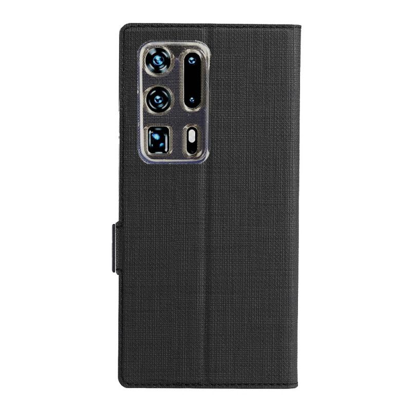 Flip Case Huawei P40 Pro Plus Schwarz Handyhülle Strukturiertes Vili Dmx