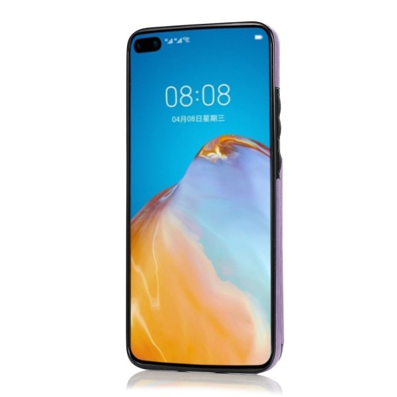 Hülle Für Huawei P40 Pro Plus Grau Mandala-Druckkartenhalter