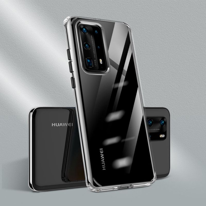 Hülle Für Huawei P40 Pro Plus Schwarz Transparente Farbige Knöpfe