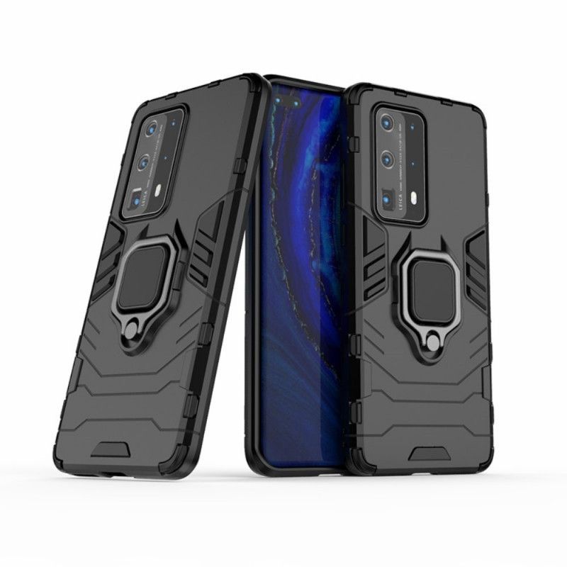 Hülle Für Huawei P40 Pro Plus Schwarz Widerstandsfähiger Ring