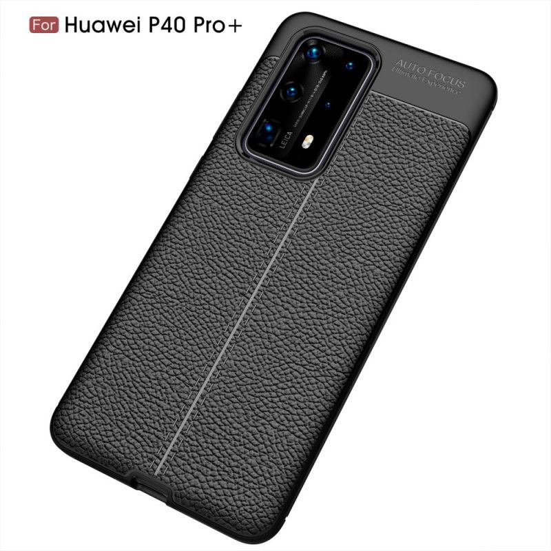 Hülle Huawei P40 Pro Plus Schwarz Flexible Kohlefasertextur