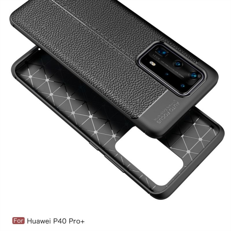 Hülle Huawei P40 Pro Plus Schwarz Flexible Kohlefasertextur