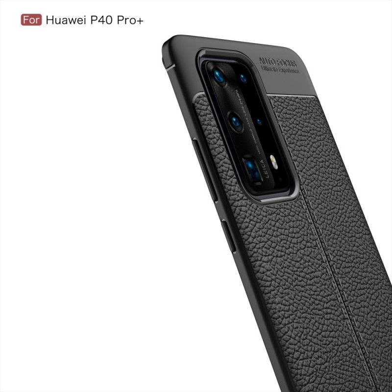 Hülle Huawei P40 Pro Plus Schwarz Flexible Kohlefasertextur