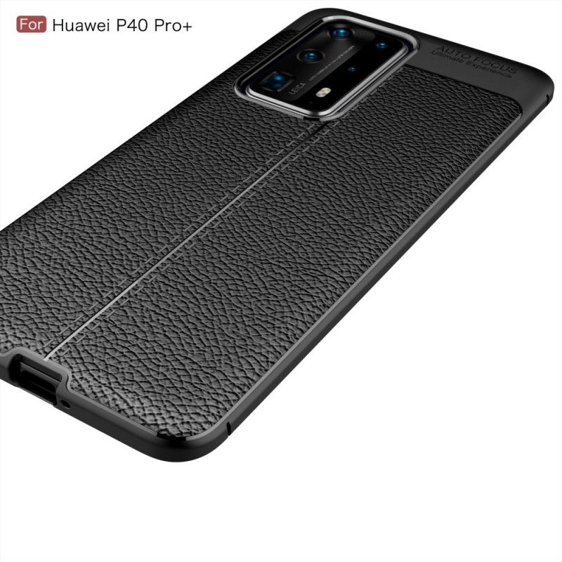 Hülle Huawei P40 Pro Plus Schwarz Flexible Kohlefasertextur