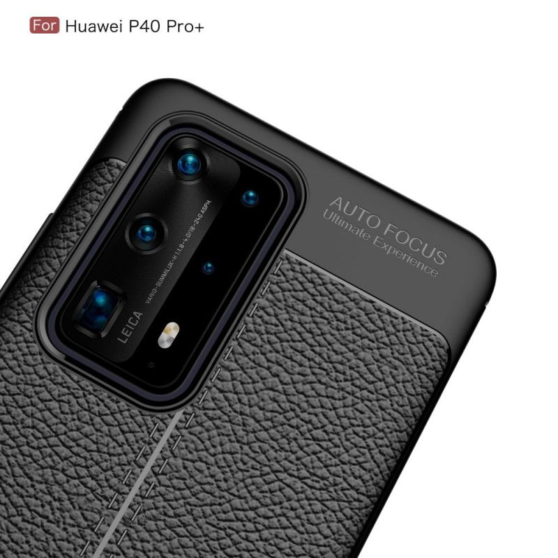 Hülle Huawei P40 Pro Plus Schwarz Flexible Kohlefasertextur