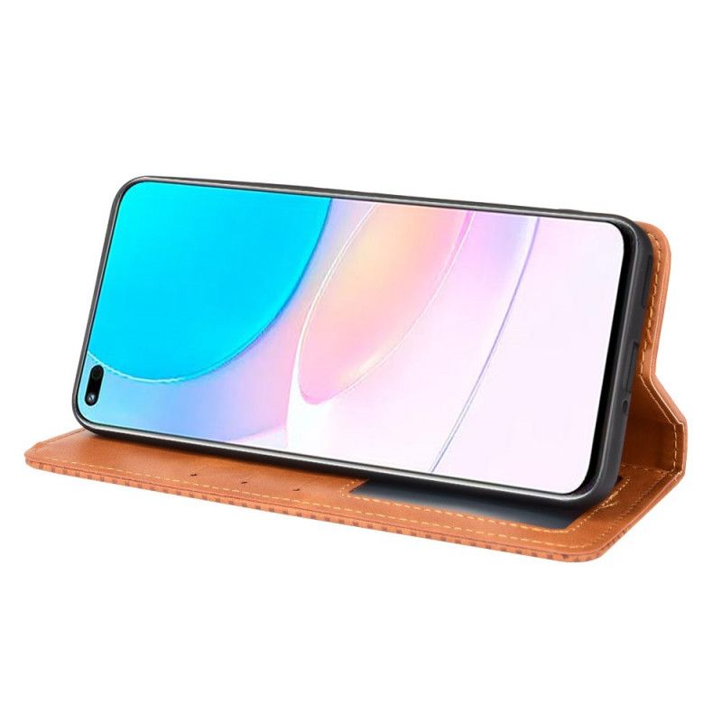 Flip Case Huawei Nova 8i / Honor 50 Lite Handyhülle Stilisierter Vintage-ledereffekt