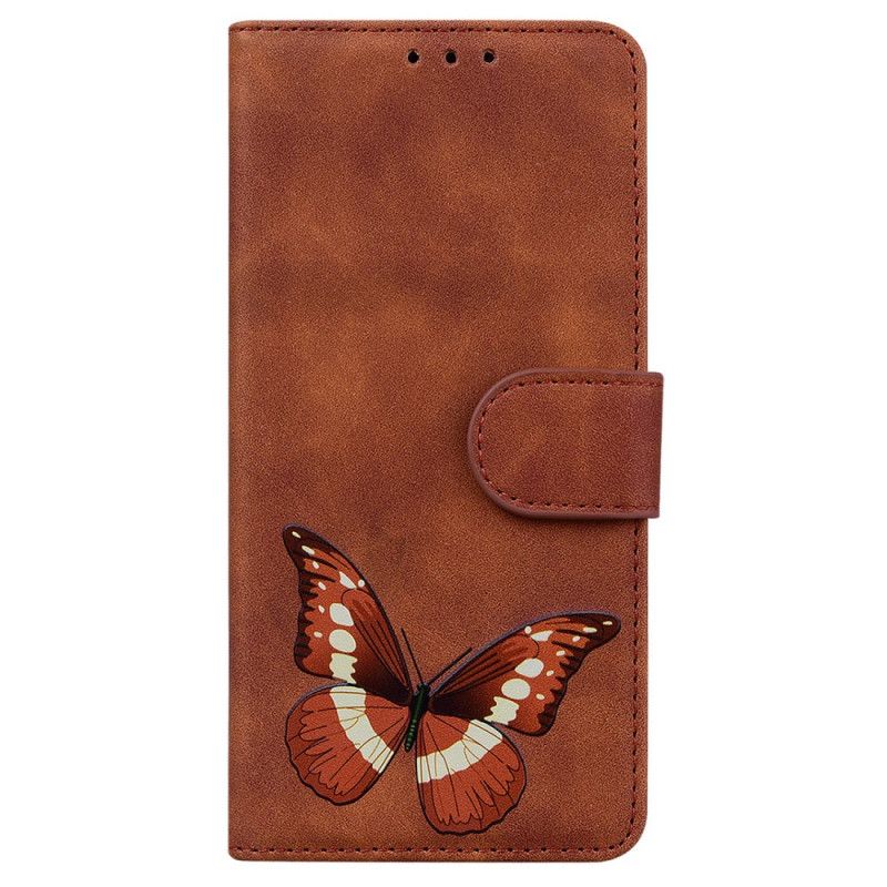 Lederhüllen Huawei Nova 8i / Honor 50 Lite Handyhülle Hautberührter Schmetterling