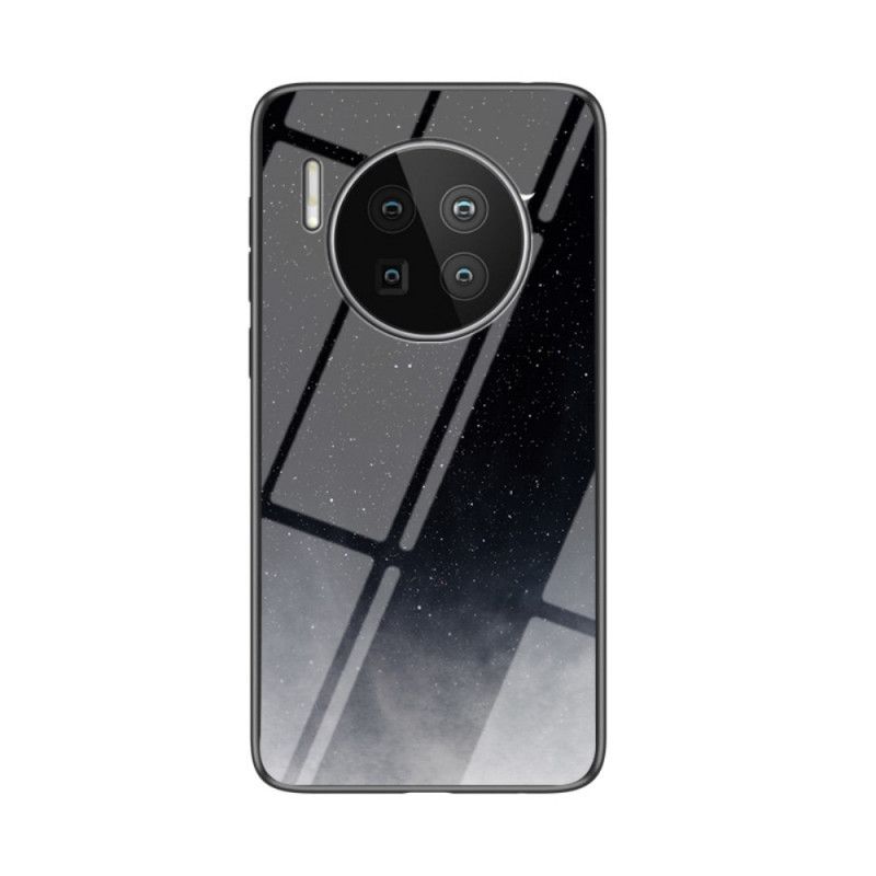 Hülle Huawei Mate 40 Pro Schwarz Vollfarbiges Gehärtetes Glas