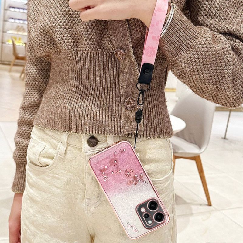 Hülle Oppo Reno 14 5g Blumen Und Strasssteine