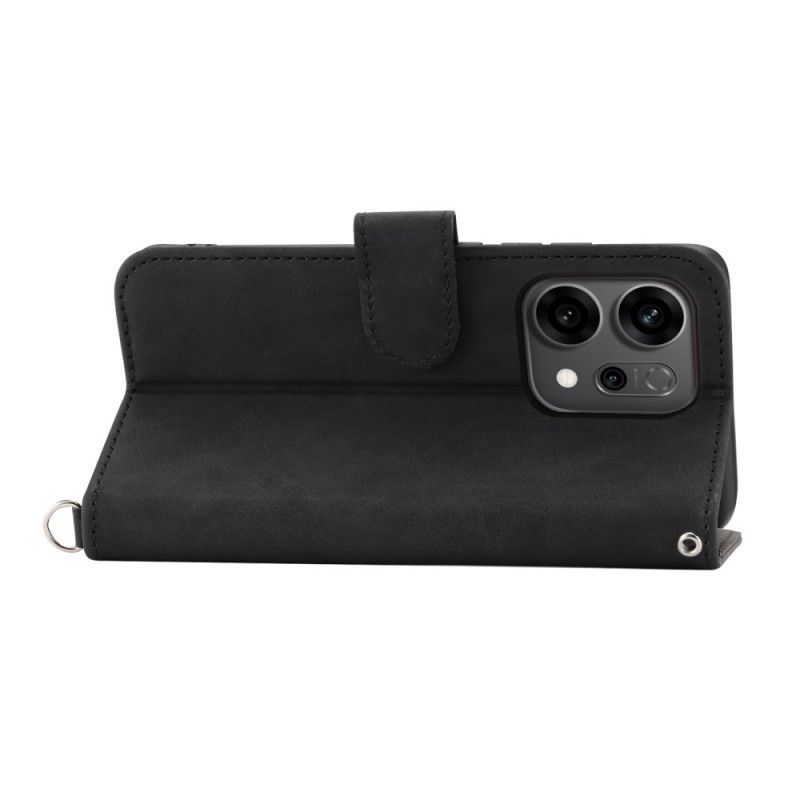 Lederhüllen Oppo Reno 14 5g Blumenmuster Und Riemen