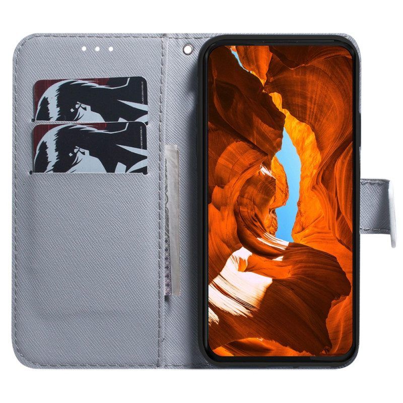 Flip Case Für Xiaomi 13 Pro Mit Kordel Riemchen-eulen-malerei