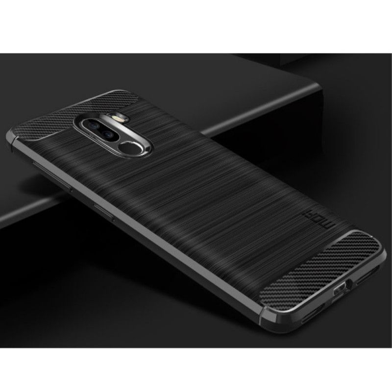 Hülle Für Xiaomi Pocophone F1 Schwarz Gebürstete Mofi-Kohlefaser