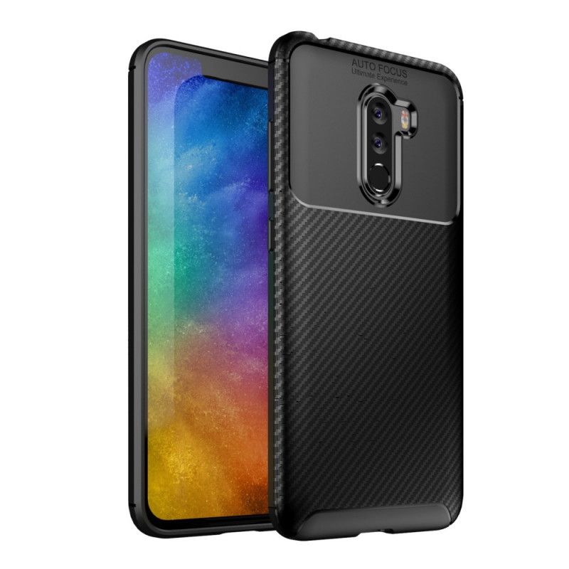 Hülle Xiaomi Pocophone F1 Schwarz Flexible Kohlefaser