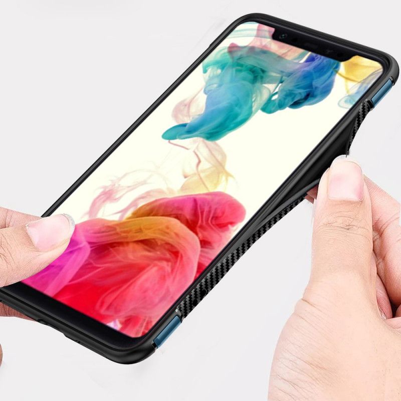 Hülle Xiaomi Pocophone F1 Schwarz Kohlenstofffasermagnetring