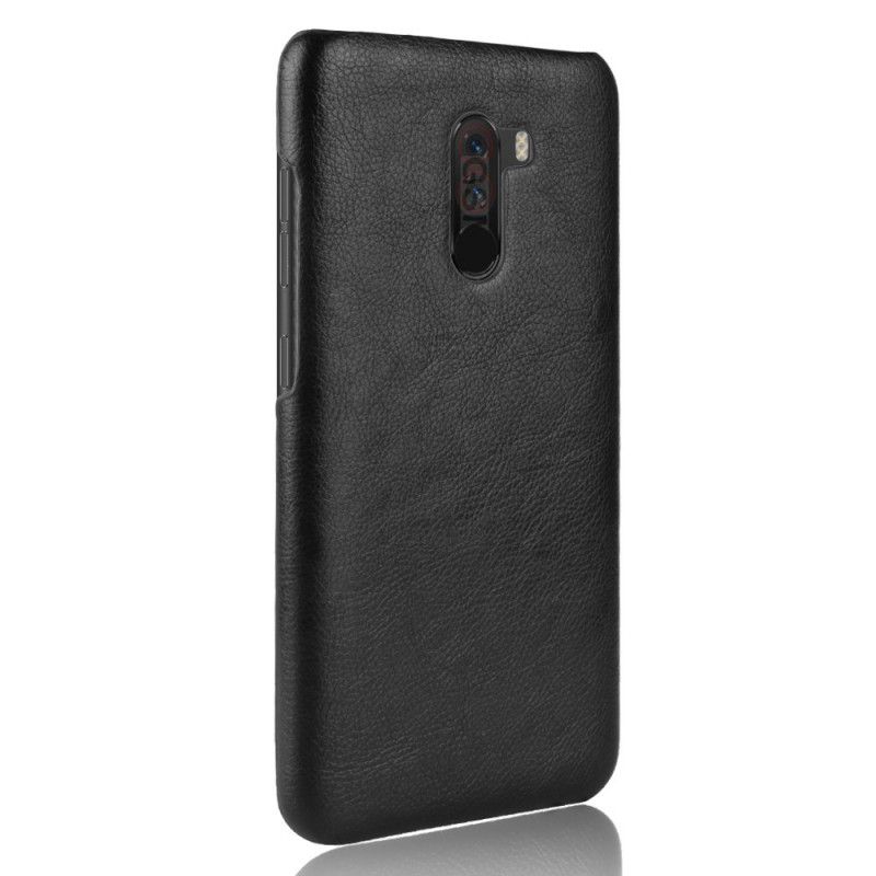 Hülle Xiaomi Pocophone F1 Schwarz Litschileder-Effekt