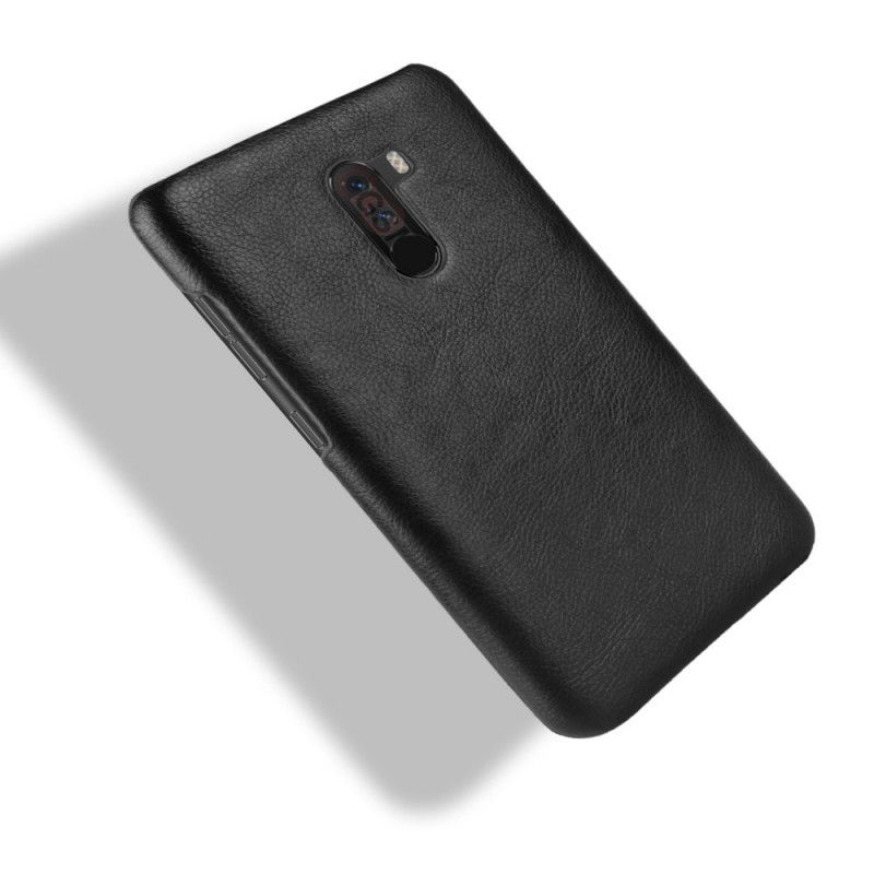 Hülle Xiaomi Pocophone F1 Schwarz Litschileder-Effekt