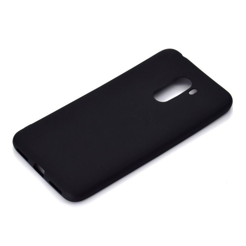 Hülle Xiaomi Pocophone F1 Schwarz Weiches Mattes Silikon