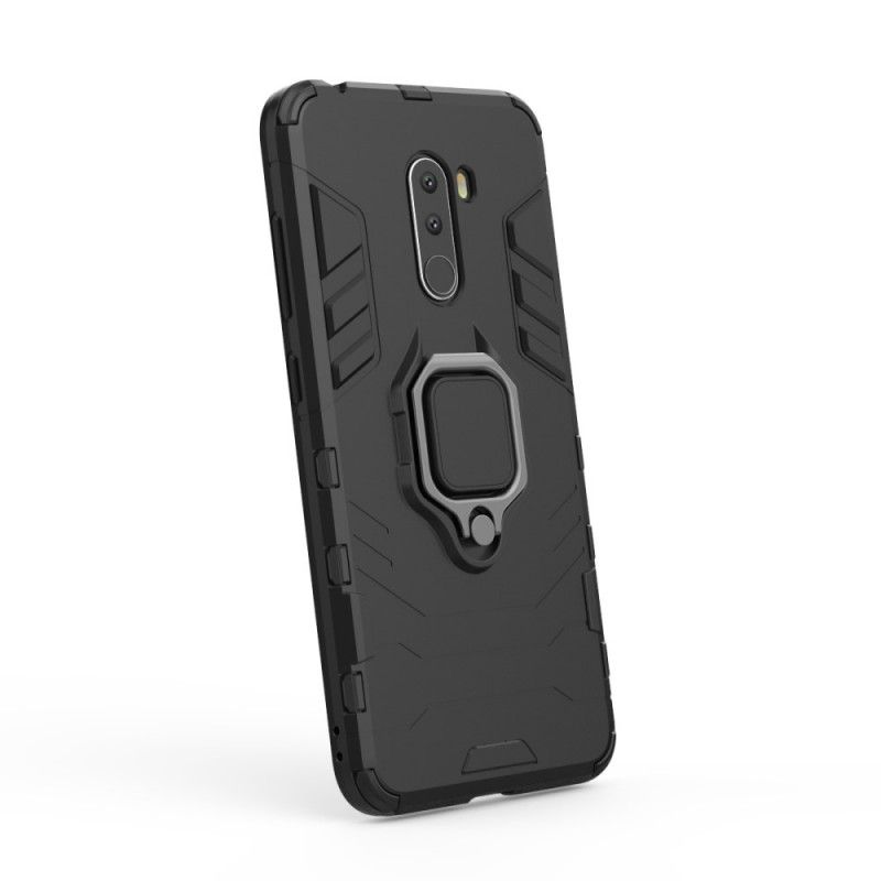 Hülle Xiaomi Pocophone F1 Schwarz Widerstandsfähiger Ring