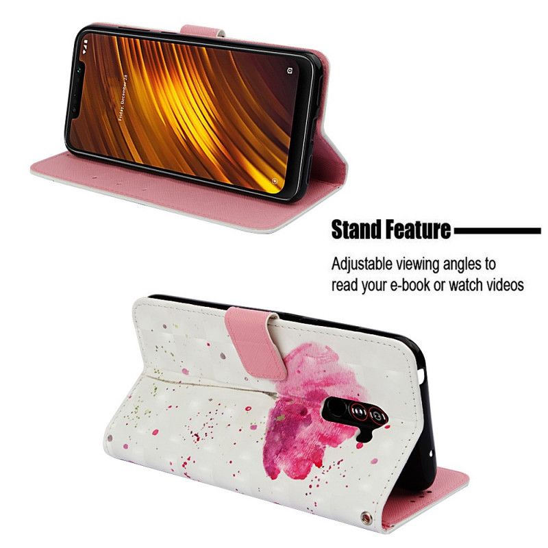 Lederhüllen Für Xiaomi Pocophone F1 Aquarellmohn
