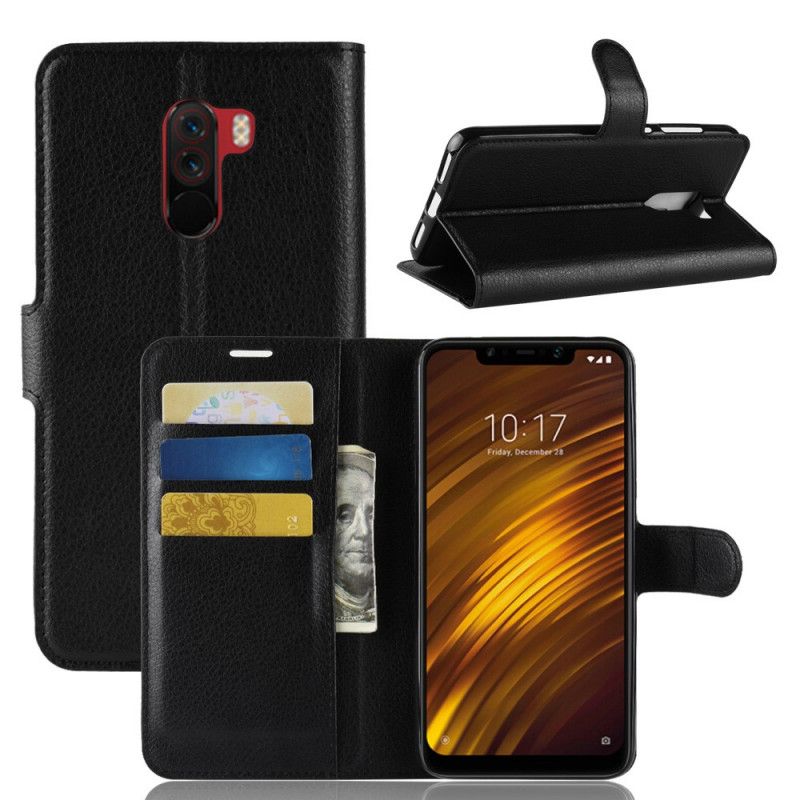 Lederhüllen Für Xiaomi Pocophone F1 Schwarz Klassisch