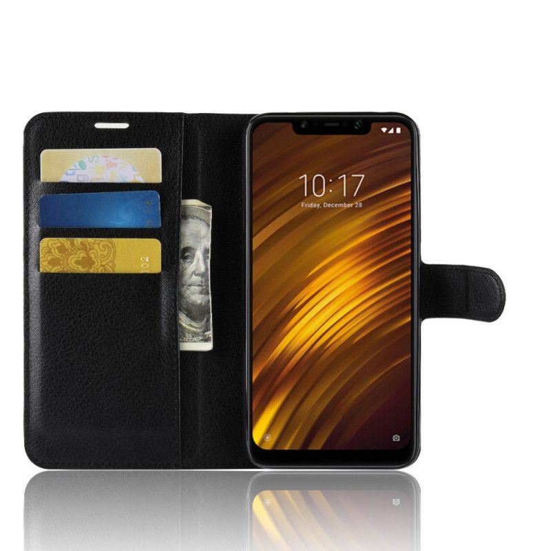 Lederhüllen Für Xiaomi Pocophone F1 Schwarz Klassisch